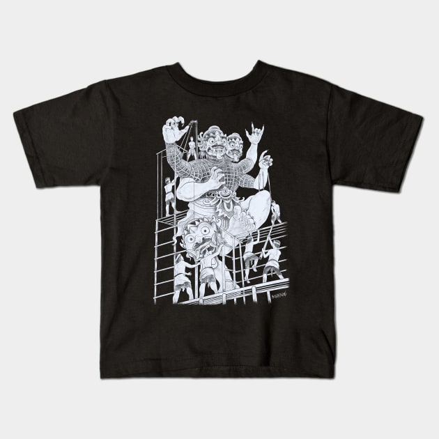 Ogoh Ogoh Balinese Kids T-Shirt by mustokogeni